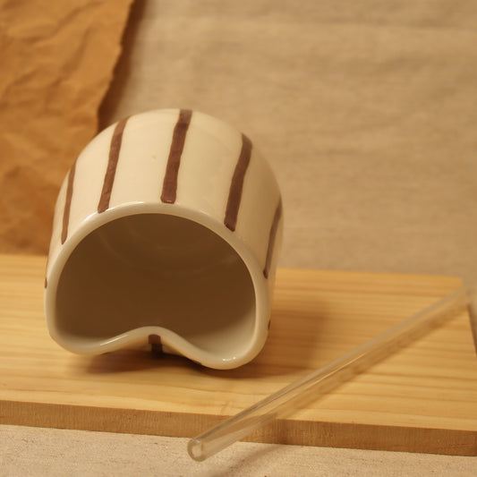Vaso raias marrón