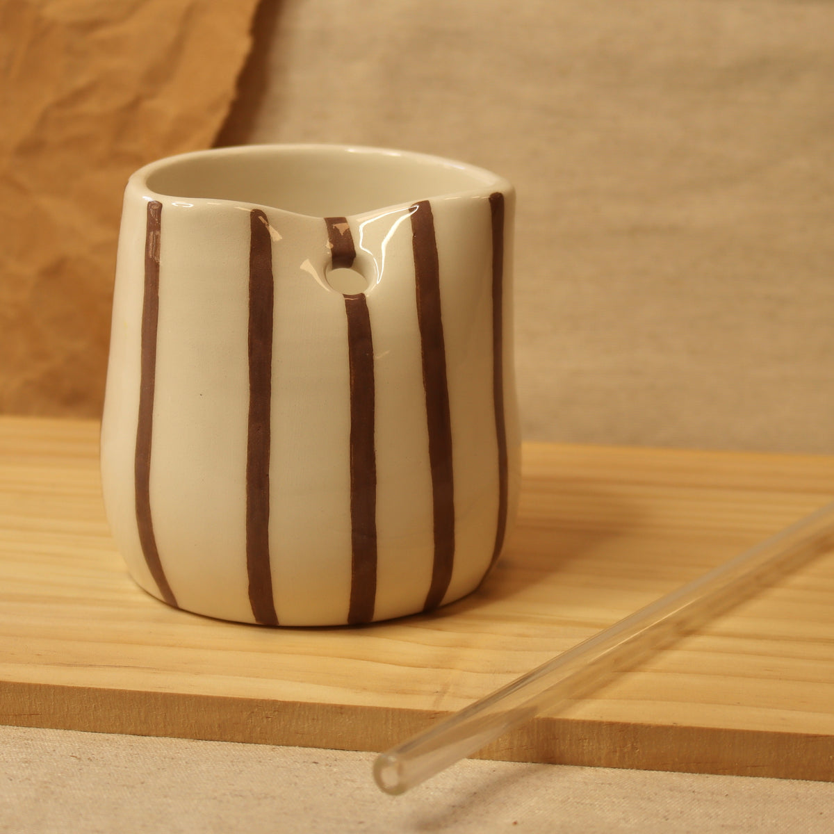 Vaso raias marrón