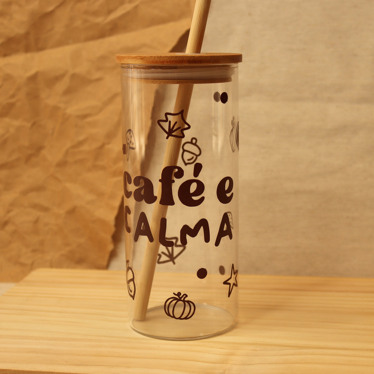 vaso cristal marrón