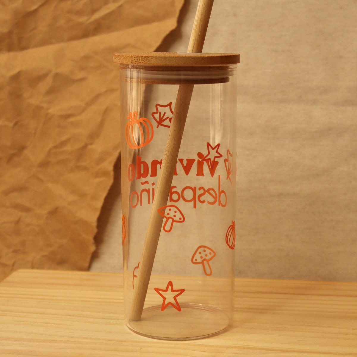 vaso cristal laranxa