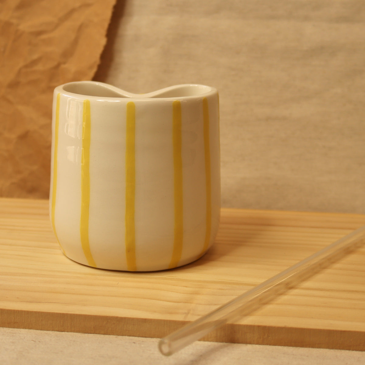 Vaso raias amarelo