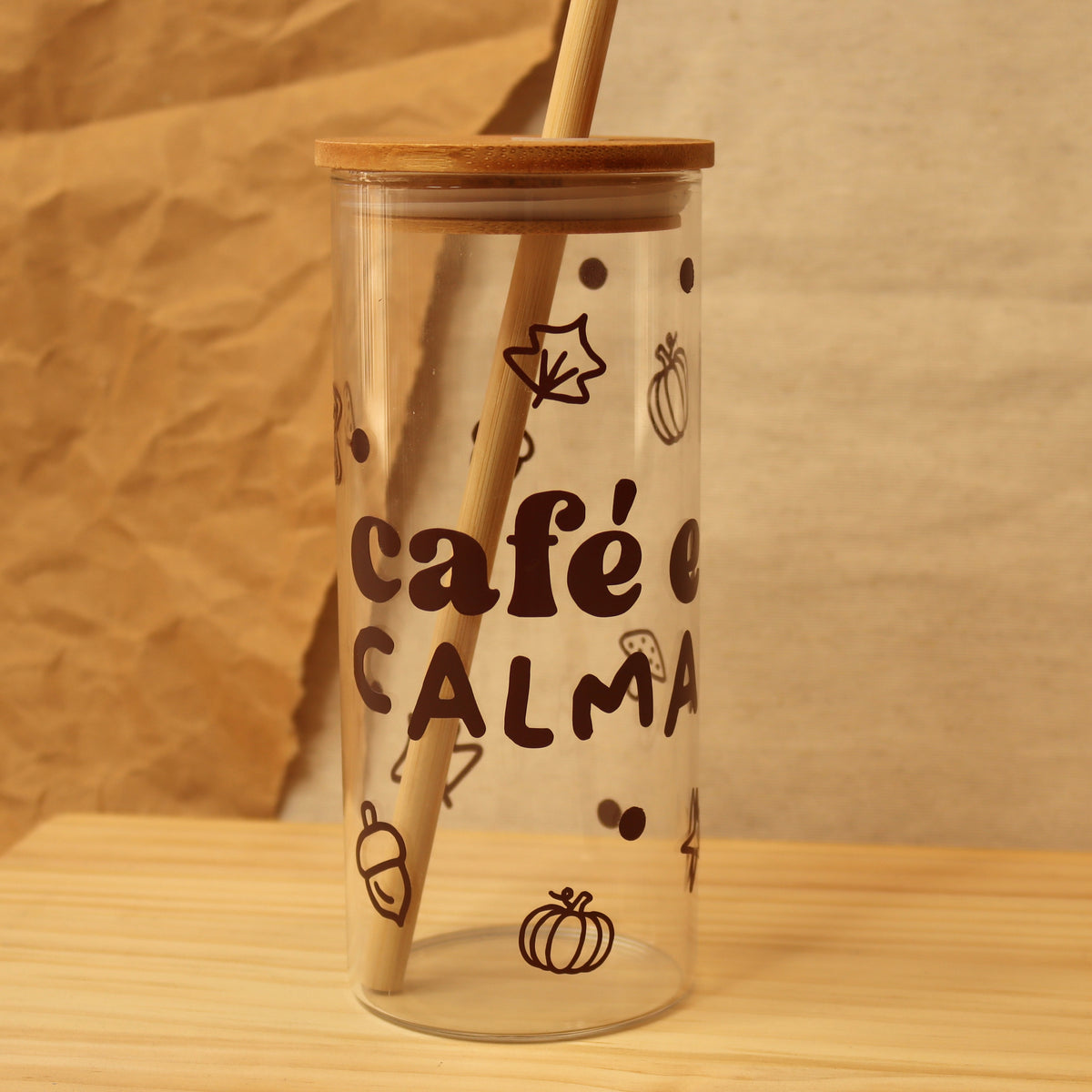 vaso cristal marrón