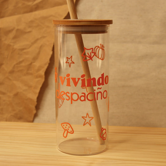 vaso cristal laranxa